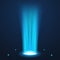 Hologram portal magic podium effect. Circle light ray teleport ufo portal