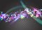 Hologram Tinsel. Violet Retro Background. Neon Glare. Shiny Cele