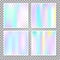 Holographic abstract backgrounds set.