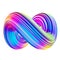 Holographic abstract mobius twisted shape design element