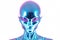 holographic alien on white background