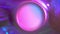 Holographic crystal ball effect, neon ring, circle. Viva magenta purple pink very peri colors blurry gradient. Copy