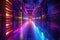 holographic data center with glowing servers