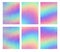 Holographic geometric background, vector set. 80s-90s fashion design. Hologram vibrant style