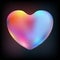 Holographic heart. Fluid liquid chrome heart shape. 3d y2k