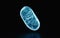 Holographic image of mitochondria, futuristic element, 3d rendering
