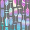 Holographic seamless pattern with  champagne glasses. Holographic background, gift wrap, wall art design