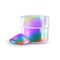 Holographic Sparkles Container For Makeup Vector