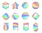 Holographic stickers. Hologram labels of different shapes.