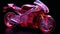 Holographic superbike - sleek, high-powered motorcycle with aerodynamic sporty design