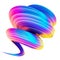 Holographic trendy abstract wave spiral twisted shape