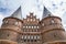 The Holstein Gate Holstentor in Lubeck Town, Germany, Schleswig-Holstein