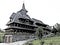 The Holy Barsana Monastery, made of stone and wood, Maramures County. Sketch