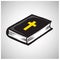 Holy Bible Book of Catholic, Christian  with Cross Sign, Vector Illustration