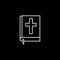 Holy bible book line icon, religion elements