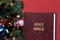 Holy Bible and Christmas Tree