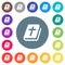 Holy bible flat white icons on round color backgrounds