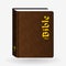 Holy Bible. Vector Vintage Leather Brown Book