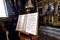 Holy book view of Saint Gerasimos monastery, Kefalonia. Greece.