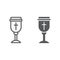 Holy chalice line and glyph icon, christian and cup, goblet sign, vector graphics, a linear pattern on a white