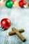 Holy Christian Cross and Christmas Holiday Theme Background