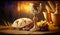 Holy communion on table on church.The Feast of Corpus Christi Concept, Religious Background