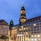 Holy Cross Church in Dresden at night