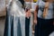 The Holy Cross in the hands of a priest, close up