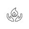 Holy ghost, hands, fire icon. Simple line, outline vector religion icons for ui and ux, website or mobile application