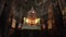 Holy icons inside Armenian church.  Interior of the old church in the monastery of Geghard Armenia.