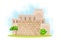 Holy Jerusalem City Wall and Architecture Vector Illustration