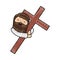 Holy jesuschrist with cross character icon