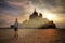 Holy light at the chosen one at Le Mont Saint-Michel