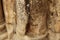 Holy lightening crack Marble Column at the entrance of the Holy Sepulcher Church in Jerusalem, Israel.