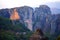 The Holy Monastery of Roussanou with its beautiful autumn panorama, Meteora