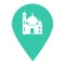 Holy Mosque location map pin pointer icon. Element of map point for mobile concept and web apps. Icon for website design and app d