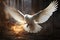 Holy Spirit like white dove. Generative AI