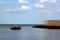 Holy stone, an erratic boulder and famous natural monument in Vistula lagoon near Tolkmicko, Northern Poland