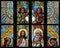 Holy Trinity. Art Nouveau stained glass window.