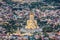 Holy Trinity Cathedral of Tbilisi Georgia in city panorama - taken from above in summer