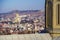 Holy Trinity Cathedral in Tbilisi. Panorama from the mountain on the background of the city and surrounding buildings.