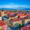 Holy Trinity Church and Council Tower in Sibiu city, view from the bell tower of St Mary Cathedral