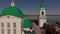 Holy Trinity Orthodox Monastery. City landscape, old city, Volga river. Cheboksary, Chuvashia.