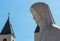 Holy Virgin Marry statue on blue sky, Medugorje, Bosnia and Herzegovina