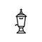 Holy water bowl line color icon. Isolated vector element.