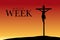 Holy Week - Silhouette of the crucifixion of Christ at sunset