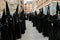 Holy Week in Zamora, Spain, procession of the Royal Brotherhood of the Holy Burial on the afternoon of Good Friday.