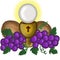 Holy wine and holy bread of Eucharist illustration background