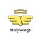 Holy wings with yellow outline emblem