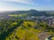 Holyrood Park aerial view, Edinburgh, UK